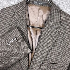 Lauren Ralph Lauren Blazer Mens 42R Brown Houndstooth Wool Sport Coat Jacket